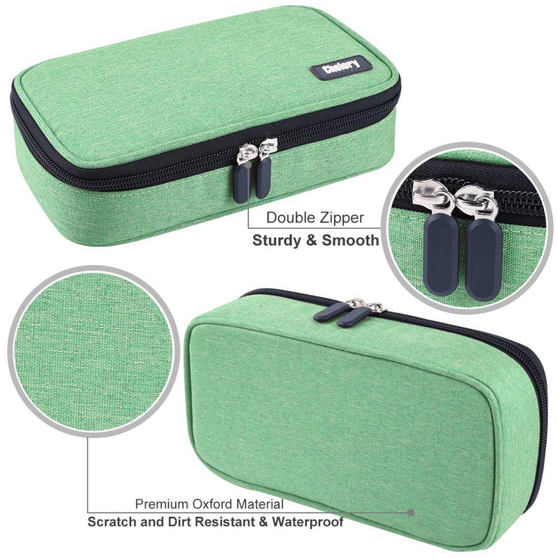 Chelory Big Pencil Case Large Capacity Pencil Bag Pouch Pen Pencil Marker Holder with High Storage for Office Supplier Desk Stationery Organizer Makeup Bag (Green) - Image 4